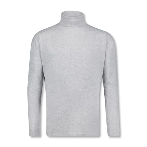 ADAMO Basic Shirt Rollkragen Herren Langarm grau meliert bis Übergröße 12XL, Größe:2XL von ADAMO