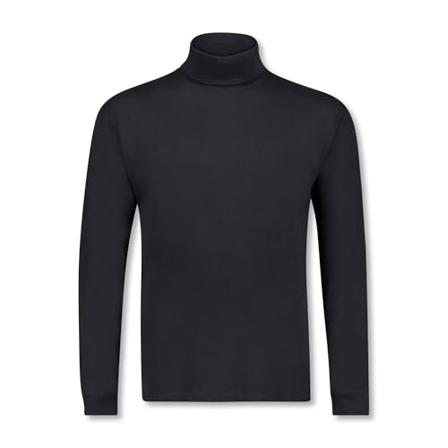 ADAMO Basic Shirt Rollkragen Herren Langarm schwarz bis Übergröße 12XL, Größe:7XL von ADAMO