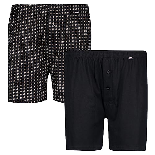 ADAMO Boxershort | Herren Boxershorts I Männer Shorts | Boxershorts Men | Shorts Herren I Herrenunterwäsche I 100% Baumwolle 2er Pack in Übergrößen 8-20 / XXL-8XL, Größe:10XL, Farbe:700 Schwarz von ADAMO