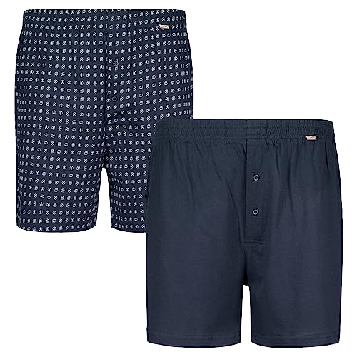 ADAMO Boxershort | Herren Boxershorts I Männer Shorts | Boxershorts Men | Shorts Herren I Herrenunterwäsche I 100% Baumwolle 2er Pack in Übergrößen 8-20 / XXL-8XL, Größe:8XL, Farbe:360 Dunkelblau von ADAMO