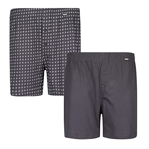 ADAMO Boxershorts Dean | Herren Boxershorts I Männer Shorts | Boxershorts Men | Shorts Herren I Herrenunterwäsche I 100% Baumwolle 2er Pack in anthrazit Übergrößen 8-32 / XXL-18XL, Größe:10 von ADAMO