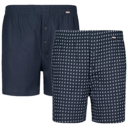 ADAMO Boxershorts Dean | Herren Boxershorts I Männer Shorts | Boxershorts Men | Shorts Herren I Herrenunterwäsche I 100% Baumwolle 2er Pack in dunkelblau Übergrößen 8-32 / XXL-18XL, Größe:22 von ADAMO