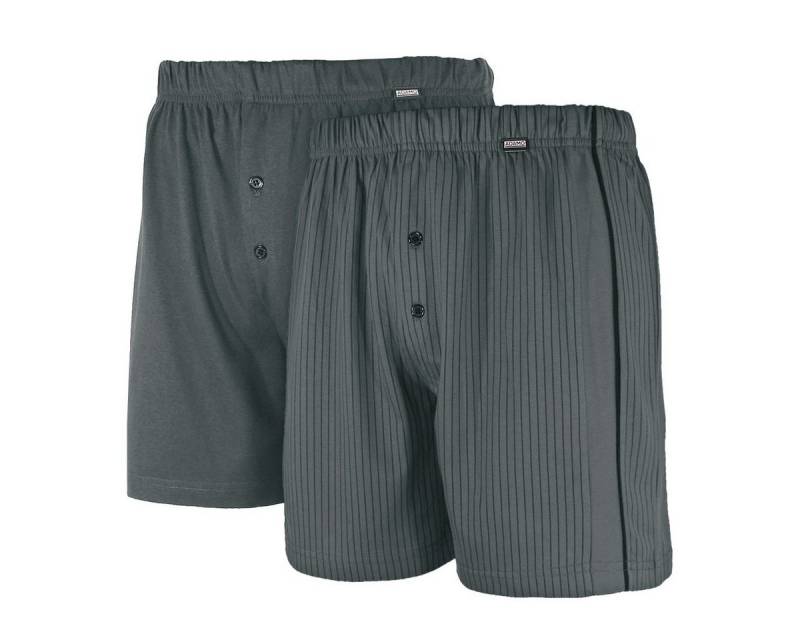 ADAMO Boxershorts XXL Adamo 2er-Pack Boxershorts dunkelgrau uni/gestreift (Packung, 2-St., 2er-Pack) von ADAMO