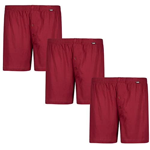 ADAMO Boxershorts James | Herren Boxershorts I Männer Shorts | Boxershorts Men | Shorts Herren I Herrenunterwäsche I 100% Baumwolle 3er Pack in weinrot Übergrößen 8-20 / XXL-8XL, Größe:8 von ADAMO