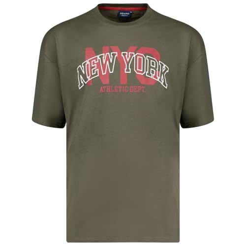 ADAMO Comfort Fit Motivshirt Kurzarm Herren in großen Größen bis 14XL, Größe:4XL, Farbe:Oliv ADAMO Comfort Fit Motivshirt Kurzarm Herren in großen Größen bis 14XL, Größe:4XL, Farbe:Oliv von ADAMO