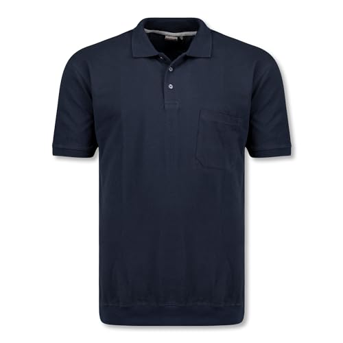 ADAMO Dunkelblaues Kurzarm Pique-Poloshirt mit Bund KADIR Herren in großen Größen bis 10XL, Größe:10XL von ADAMO