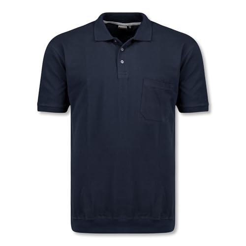 ADAMO Dunkelblaues Kurzarm Pique-Poloshirt mit Bund KADIR Herren in großen Größen bis 10XL, Größe:4XL von ADAMO