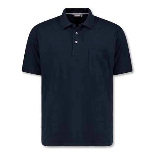 ADAMO Dunkelblaues Kurzarm Polo Shirt Klaas Pique Qualität für Herren in großen Größen bis 10XL, Größe:5XL von ADAMO