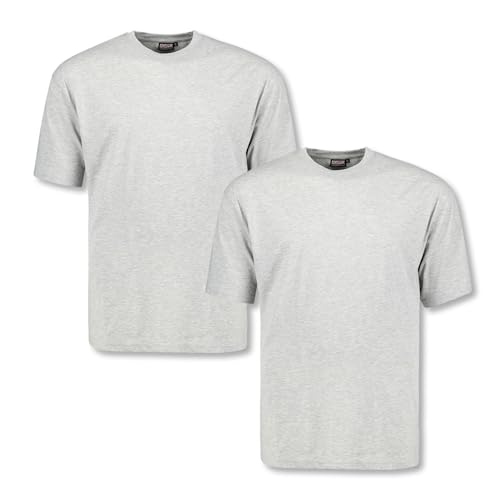 ADAMO Graumeliertes T-Shirt im Doppelpack Übergröße 12XL, Größe:12XL von ADAMO
