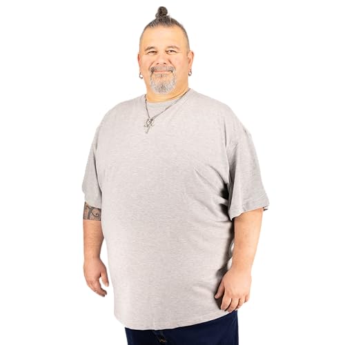 ADAMO Graumeliertes T-Shirt im Doppelpack Übergröße 12XL, Größe:5XL von ADAMO