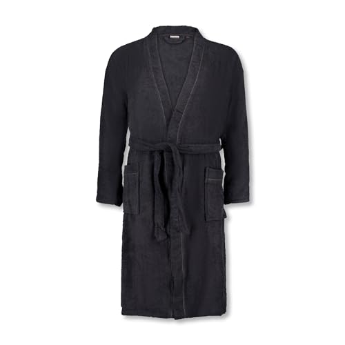 ADAMO Große Größen Bademantel für Herren Serie JOEY schwarz/Größe XXL bis 12XL, Größe:6XL von ADAMO