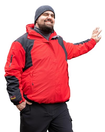 ADAMO Herren 3in1 Jacke Serie 'Alaska Übergrößen 2XL bis 14XL, Größe:5XL, Farbe:Rot von ADAMO