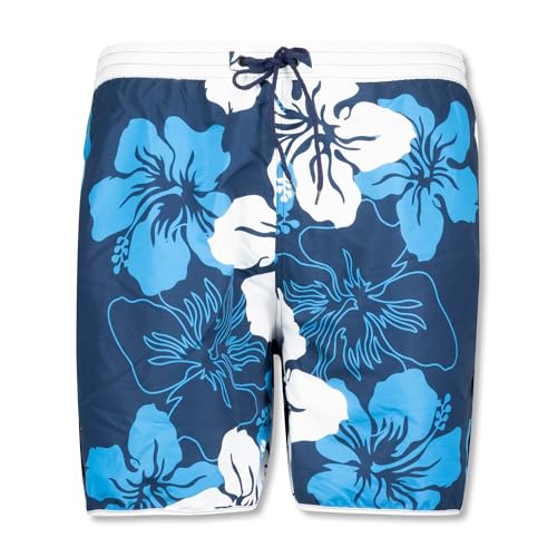 ADAMO Herren Badebermuda geblümt Übergrößen bis 12XL Serie 'Elmar' Navy, Größe:XXL von ADAMO