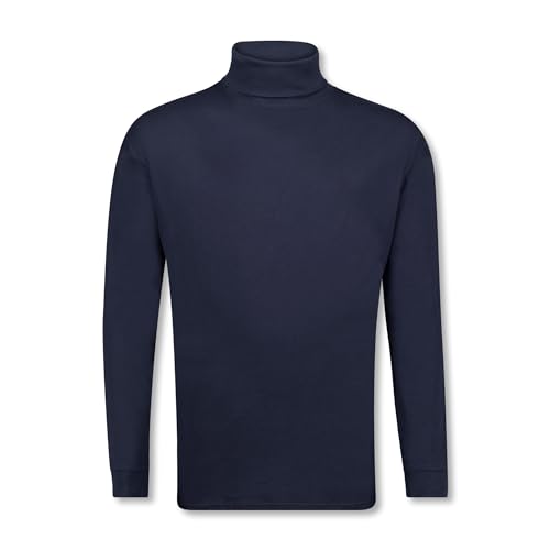 ADAMO Herren Basic Shirt Langarm Navy mit Rollkragen bis Übergröße 12XL, Größe:3XL von ADAMO