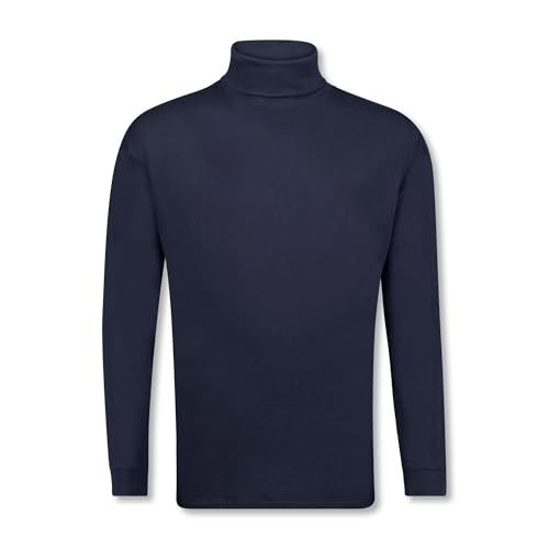 ADAMO Herren Basic Shirt Langarm Navy mit Rollkragen bis Übergröße 12XL, Größe:9XL von ADAMO