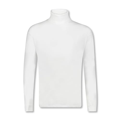 ADAMO Herren Basic Shirt Langarm Weiss mit Rollkragen bis Übergröße 12XL, Größe:4XL von ADAMO