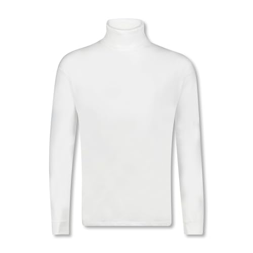 ADAMO Herren Basic Shirt Langarm Weiss mit Rollkragen bis Übergröße 12XL, Größe:6XL von ADAMO
