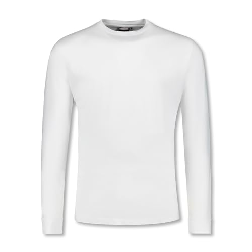 ADAMO Herren Basic Shirt Langarm weiß mit Rundhals Ausschnitt bis Übergröße 12XL, Größe:8XL von ADAMO