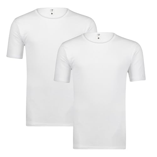 ADAMO Herren Feinripp T-Shirt ½ Arm 2er Pack Übergrößen 8 – 20, Größe:14, Farbe:Weiß von ADAMO