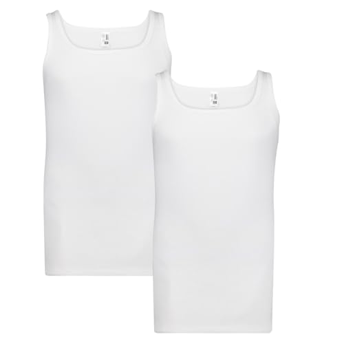 ADAMO Herren Feinripp Unterhemd 2er Pack Übergrößen 2XL-8XL, Größe:12, Farbe:Weiß von ADAMO