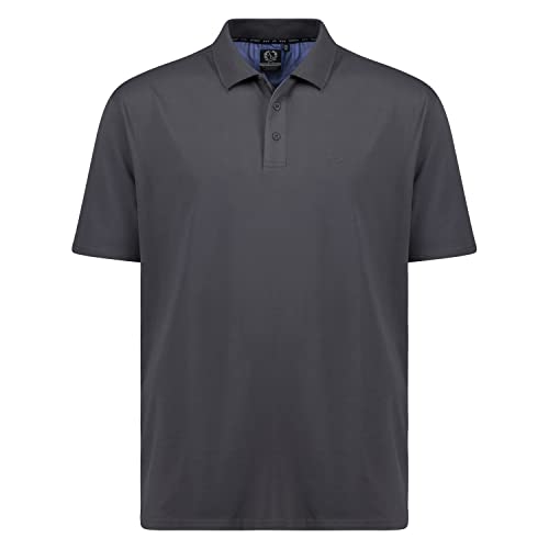 ADAMO Herren Funktions Polo-Shirt extra lang kurzärmlig Modell Peer Tall Fit in Langgrößen MT - 5XLT, Größe:2XLT, Farbe:Grau von ADAMO