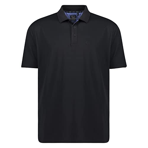 ADAMO Herren Funktions Polo-Shirt extra lang kurzärmlig Modell Peer Tall Fit in Langgrößen MT - 5XLT, Größe:2XLT, Farbe:Schwarz von ADAMO