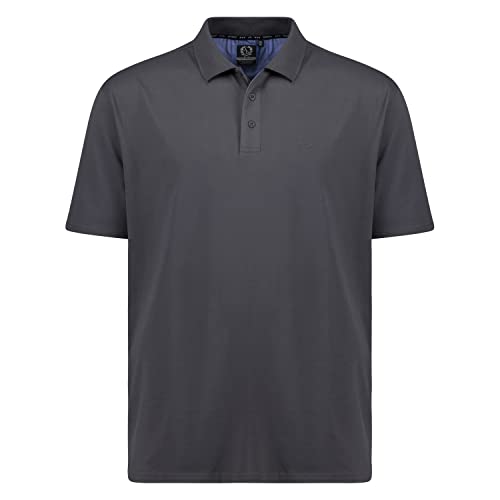 ADAMO Herren Funktions Polo-Shirt extra lang kurzärmlig Modell Peer Tall Fit in Langgrößen MT - 5XLT, Größe:3XLT, Farbe:Grau von ADAMO