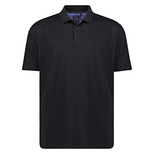 ADAMO Herren Funktions Polo-Shirt extra lang kurzärmlig Modell Peer Tall Fit in Langgrößen MT - 5XLT, Größe:3XLT, Farbe:Schwarz von ADAMO