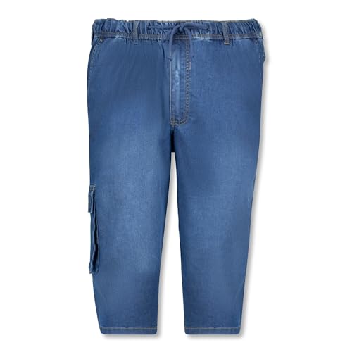 ADAMO Herren Jeans Jogging Caprihose in großen Größen bis 12XL Serie Dallas Mittelblau, Größe:8XL von ADAMO