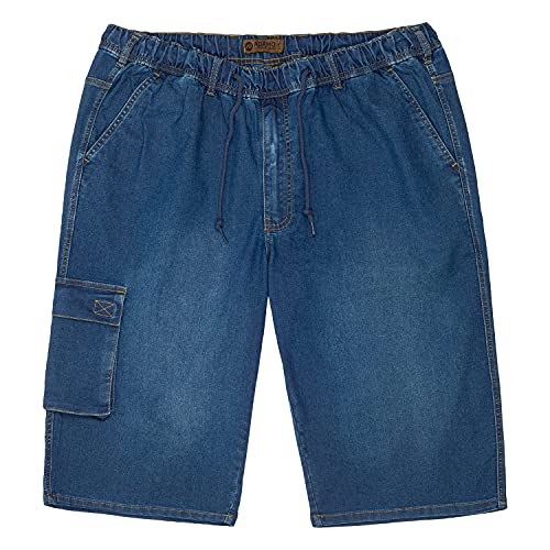ADAMO Herren Jeans Jogginghose kurz in großen Größen bis 12XL Serie Kansas Mittelblau, Größe:5XL von ADAMO