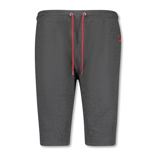 ADAMO Herren Jogginghose kurz Ottoman Rippe anthrazit meliert Serie Marcel großen Größen XXL - 10XL, Größe:6XL von ADAMO