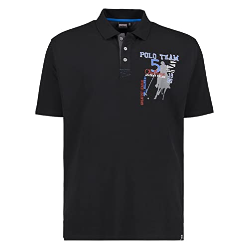 ADAMO Herren Kurzarm Pique Polo Shirt mit Print Serie 'TOP Class schwarz großen Größen bis 10XL, Größe:10XL von ADAMO