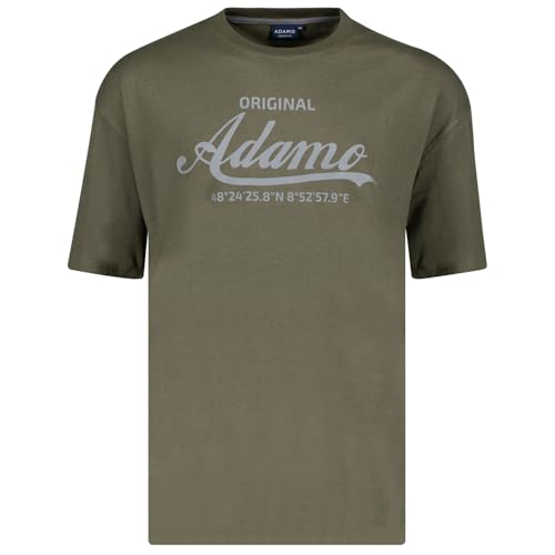 ADAMO Herren Motivshirt Comfort Fit Kurzarm in großen Größen bis 14XL, Größe:14XL, Farbe:Oliv ADAMO Herren Motivshirt Comfort Fit Kurzarm in großen Größen bis 14XL, Größe:14XL, Farbe:Oliv von ADAMO