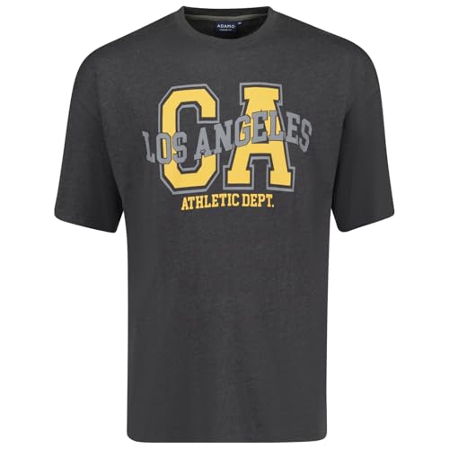 ADAMO Herren Motivshirt Comfort Fit Kurzarm in großen Größen bis 14XL, Größe:3XL, Farbe:Anthrameliert von ADAMO