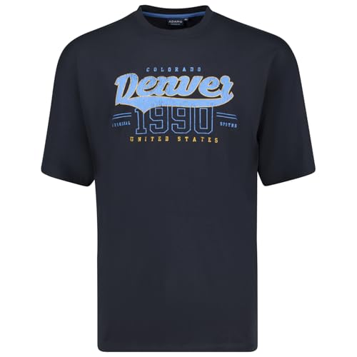 ADAMO Herren Motivshirt Comfort Fit Kurzarm in großen Größen bis 14XL, Größe:8XL, Farbe:Navy ADAMO Herren Motivshirt Comfort Fit Kurzarm in großen Größen bis 14XL, Größe:8XL, Farbe:Navy von ADAMO