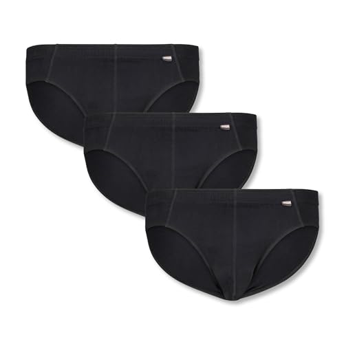 ADAMO Herren-Slips 3er Pack 100% Baumwolle, Schwarz, Größe 8 I Angenehme Herren Unterhosen in Übergröße I Waschmaschinentauglicher Herren Slip von ADAMO