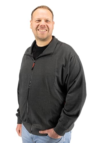 ADAMO Herren Sweatjacke in Übergrößen Serie Kreta 2XL-14XL mit Reißverschluss, Größe:4XL, Farbe:anthrameliert ADAMO Herren Sweatjacke in Übergrößen Serie Kreta 2XL-14XL mit Reißverschluss, Größe:4XL, Farbe:anthrameliert von ADAMO