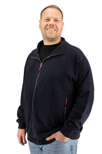 ADAMO Herren Sweatjacke in Übergrößen Serie Kreta 2XL-14XL mit Reißverschluss, Größe:5XL, Farbe:Dunkelblau von ADAMO
