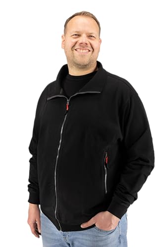 ADAMO Herren Sweatjacke in Übergrößen Serie Kreta 2XL-14XL mit Reißverschluss, Größe:6XL, Farbe:Schwarz von ADAMO