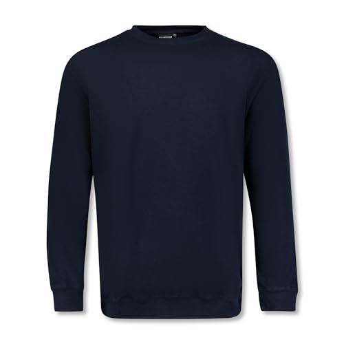 ADAMO Herren Sweatshirt für Übergrößen 100% Baumwolle, Navy, 5XL I Angenehmer Langarm Herren Pullover I Pullover für Herren mit Rundhals mit Bündchen von ADAMO