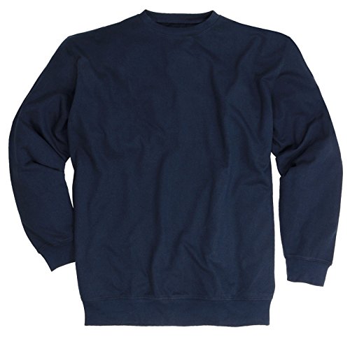 ADAMO Herren Sweatshirt für Übergrößen 100% Baumwolle, Navy, 8XL I Angenehmer Langarm Herren Pullover I Pullover für Herren mit Rundhals mit Bündchen von ADAMO