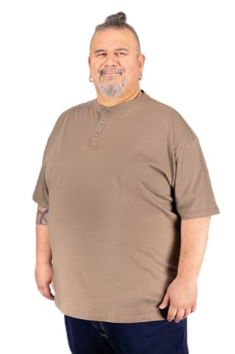 ADAMO Herren T-Shirt mit Knopfleiste Regular FIT Graumeliert Serie Silas in Übergrößen bis 10XL, Größe:8XL von ADAMO