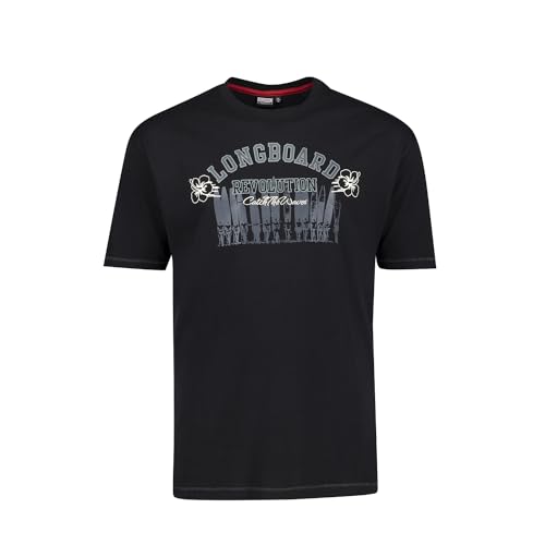 ADAMO Herren T-Shirt mit Print Rundhals Kurzarm Übergrößen XXL-10XL, Größe:3XL, Farbe:Schwarz von ADAMO