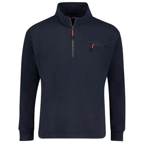 ADAMO Herren Troyer Reißverschluss und Brusttasche Ottoman Rippe Serie Falco Übergrößen 2XL-10XL, Größe:4XL, Farbe:Dunkelblau von ADAMO