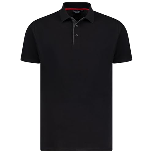 ADAMO Kurzarm Polo Shirt Comfort Fit Serie Paul Pique Qualität für Herren in großen Größen bis 12XL, Größe:6XL, Farbe:Schwarz von ADAMO