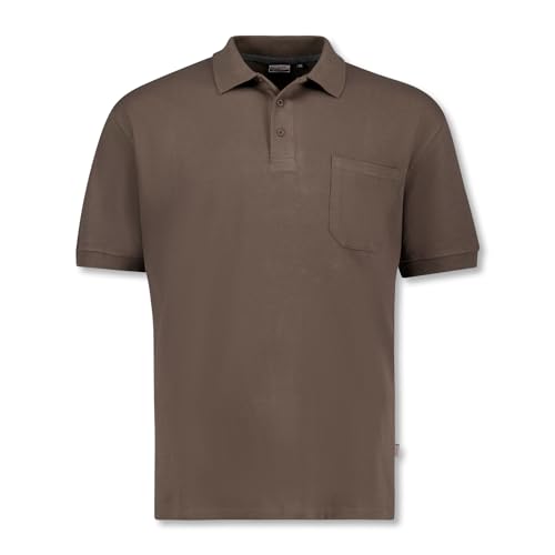 ADAMO Kurzarm Polo Shirt Keno Pique Qualität für Herren in großen Größen bis 10XL, Größe:4XL, Farbe:Braun von ADAMO