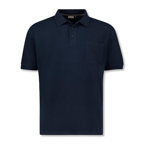 ADAMO Kurzarm Polo Shirt Keno Pique Qualität für Herren in großen Größen bis 10XL, Größe:4XL, Farbe:Dunkelblau von ADAMO