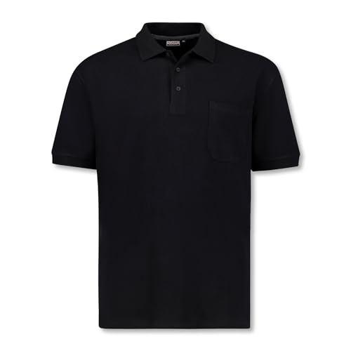 ADAMO Kurzarm Polo Shirt Keno Pique Qualität für Herren in großen Größen bis 10XL, Größe:5XL, Farbe:Schwarz von ADAMO