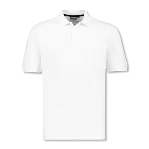 ADAMO Kurzarm Polo Shirt Keno Pique Qualität für Herren in großen Größen bis 10XL, Größe:6XL, Farbe:Weiß von ADAMO