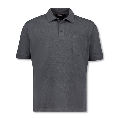 ADAMO Kurzarm Polo Shirt Keno Pique Qualität für Herren in großen Größen bis 10XL, Größe:6XL, Farbe:anthrameliert von ADAMO